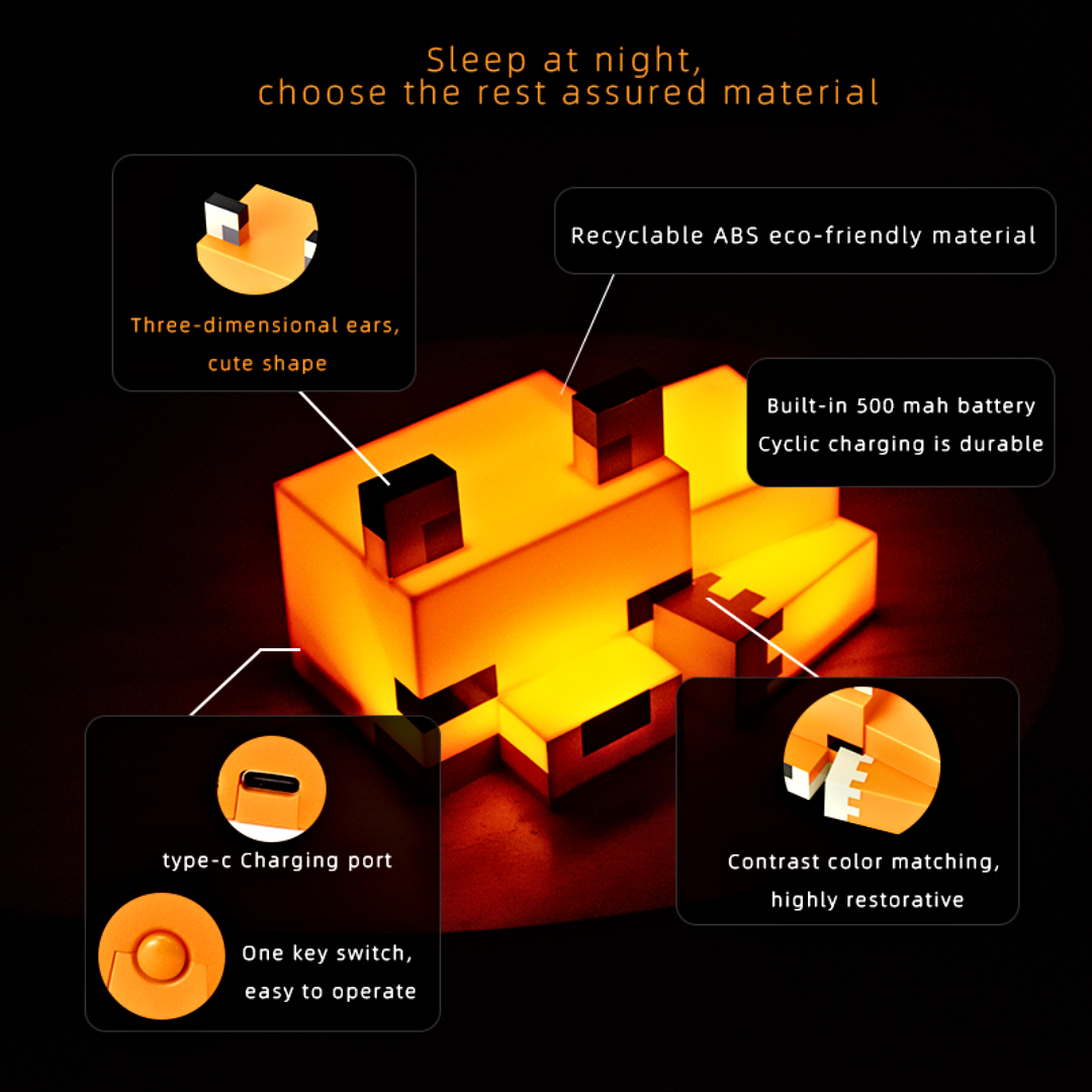 Pixel Fox Love Lamp